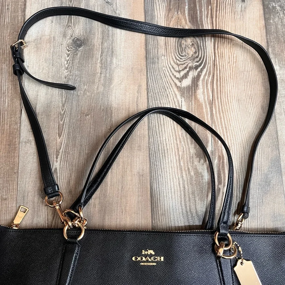 Coach Black Pebbled Leather Ava Tote Bag EUC - Picture 14 of 15